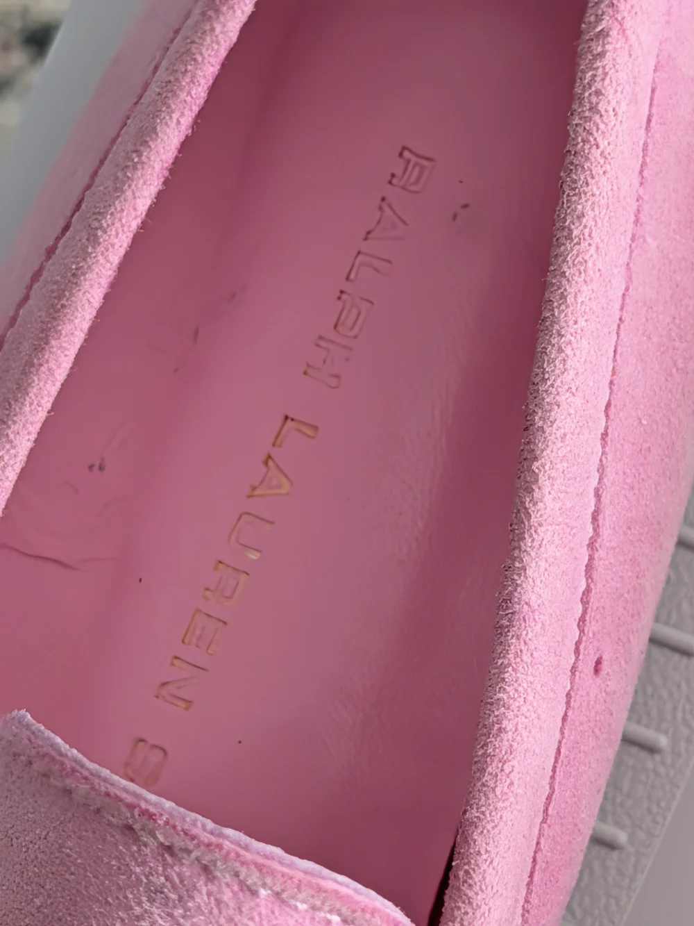 Ralph Lauren Pink Suede Driving Shoes/Mocassins Sz 5.5